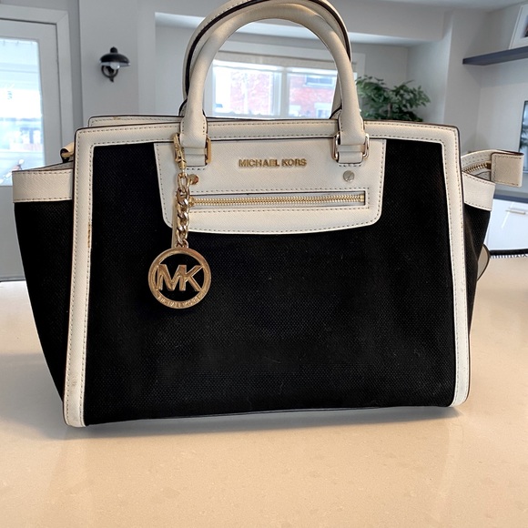 Michael Kors Canvas + Leather Purse - Picture 1 of 8